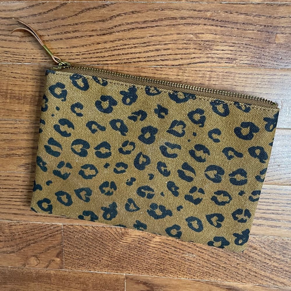 Madewell canvas leopard print coin purse